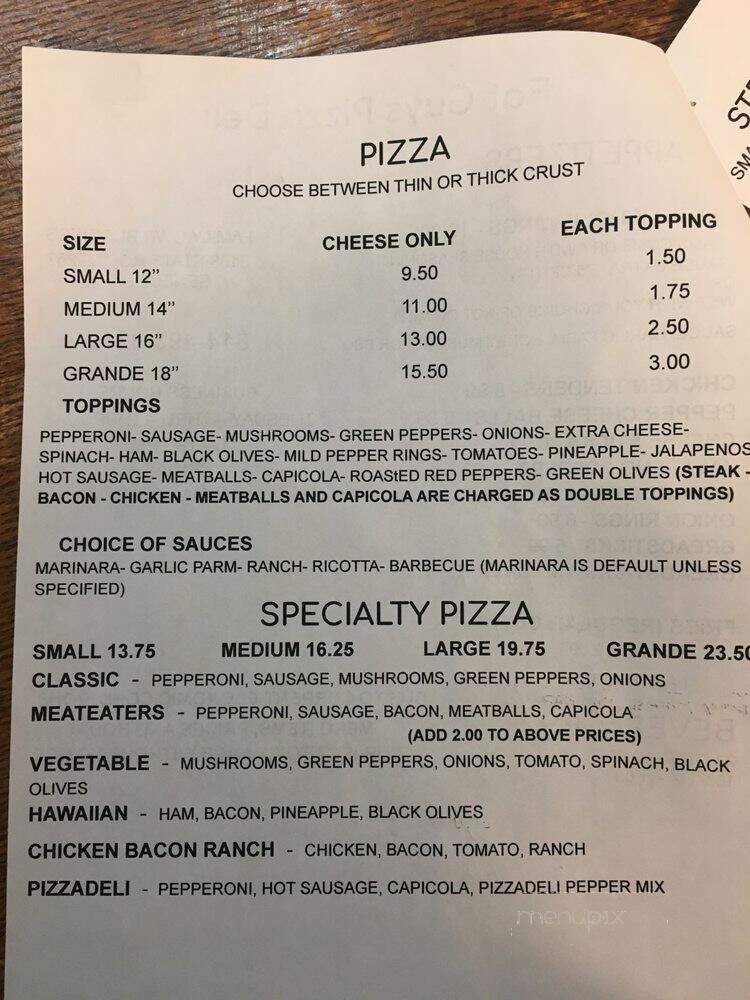 Fat Guys Pizza Deli - Seneca, PA menu_pic