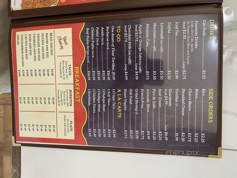 La Carreta Mexican Cuisine - Rockdale, TX menu_pic