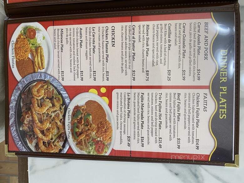 La Carreta Mexican Cuisine - Rockdale, TX menu_pic