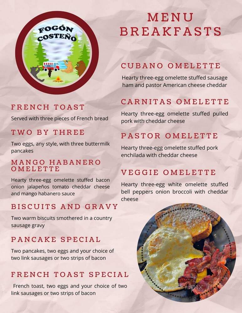 Fogon Costeno - Eureka, CA menu_pic