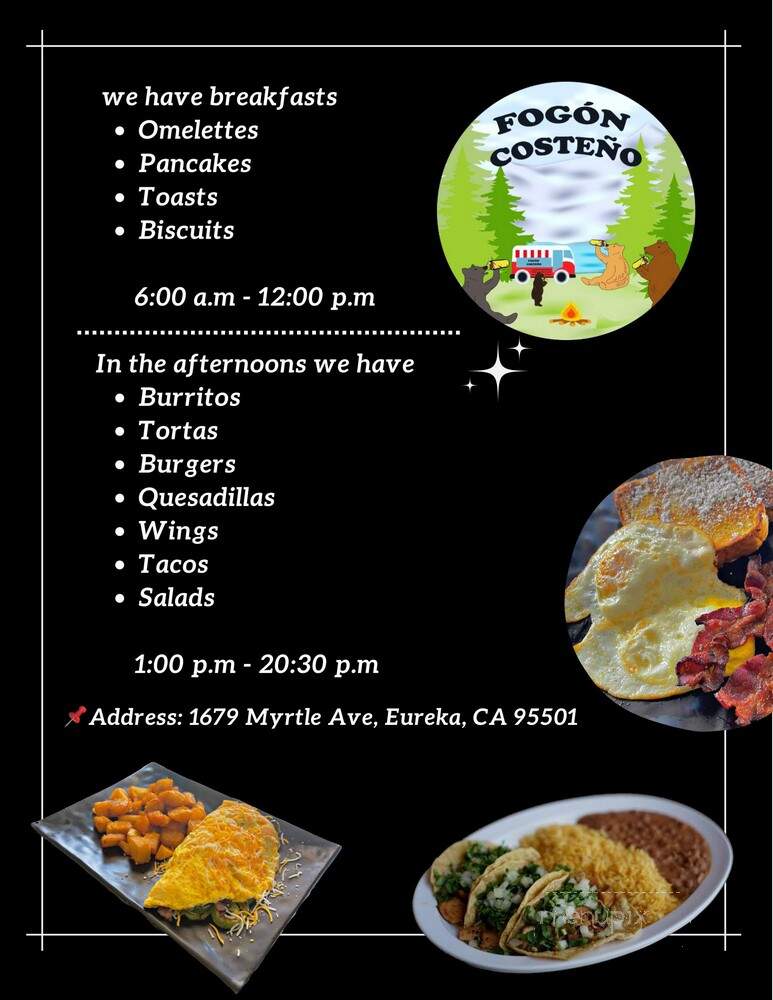 Fogon Costeno - Eureka, CA menu_pic