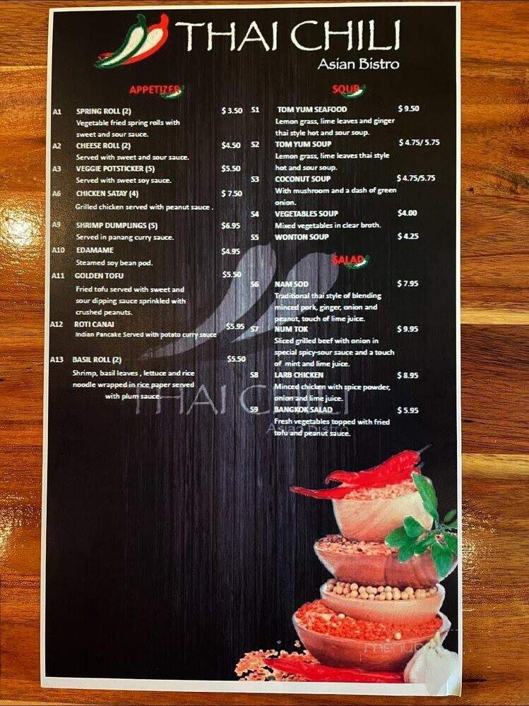 Thai Chili Asian Bistro - Asheville, NC menu_pic