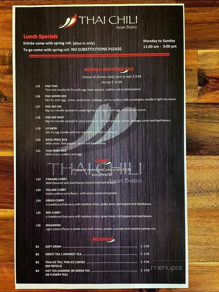Thai Chili Asian Bistro - Asheville, NC menu_pic