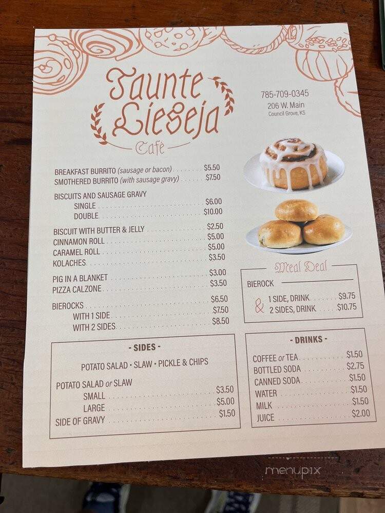 Taunte Lieseja Cafe - Council Grove, KS menu_pic