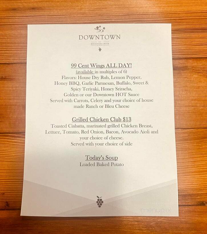 Downtown by Rockfish Creek Winery - Raeford, NC menu_pic