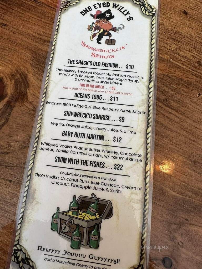 One Eyed Willy's Seafood Shack - Meriden, CT menu_pic