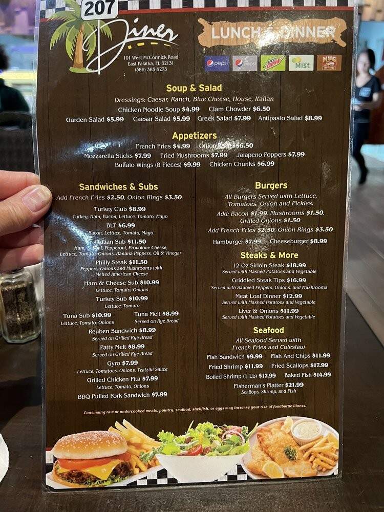 207 Diner - East Palatka, FL menu_pic