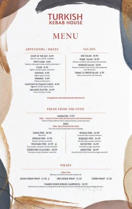 Turkish Kebab House - Ottawa, ON menu_pic