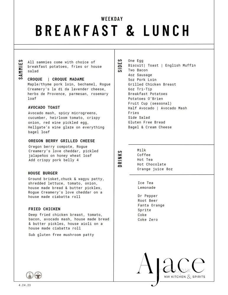 Ajace - Grants Pass, OR menu_pic