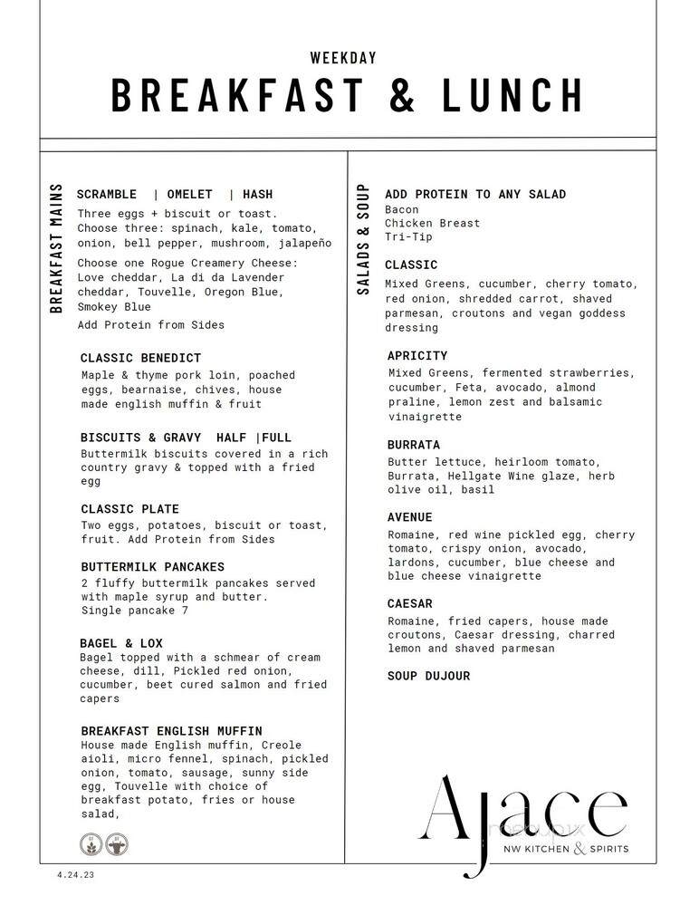 Ajace - Grants Pass, OR menu_pic