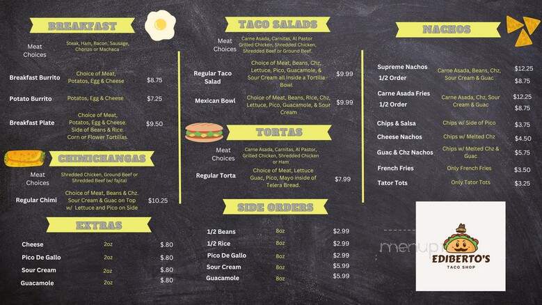 Ediberto's Taco Shop - Grants Pass, OR menu_pic