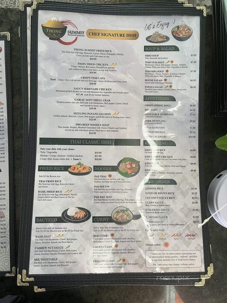 Thong Summit Thai & Sushi - West Jefferson, NC menu_pic