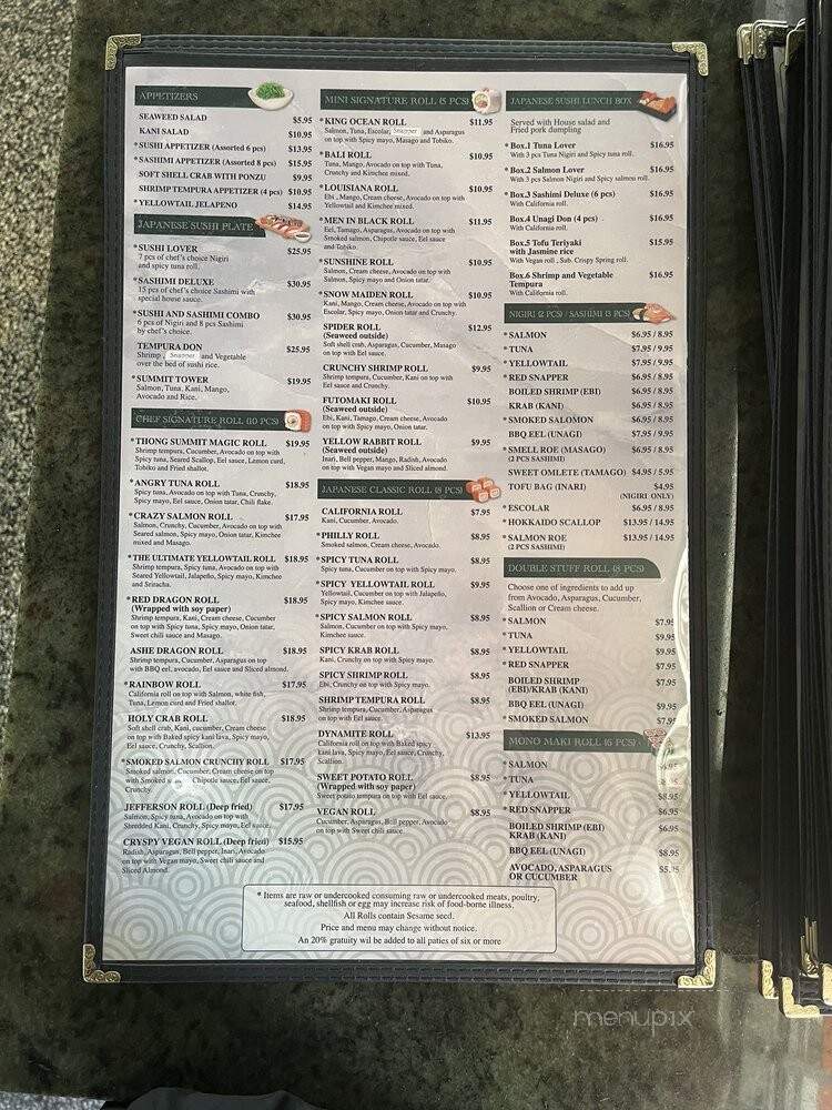 Thong Summit Thai & Sushi - West Jefferson, NC menu_pic