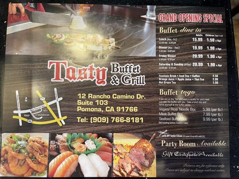 Tasty Buffet and Grill - Pomona, CA menu_pic