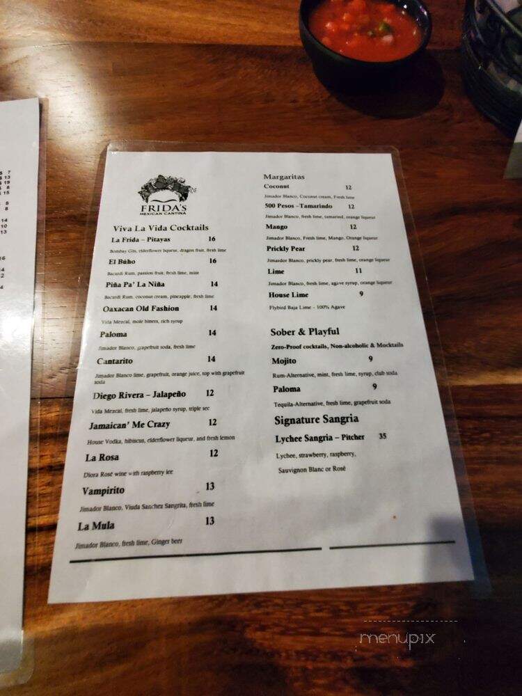 Frida's Mexican Cantina - Charlotte, NC menu_pic