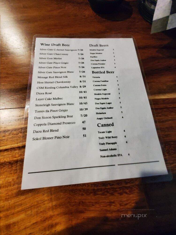 Frida's Mexican Cantina - Charlotte, NC menu_pic