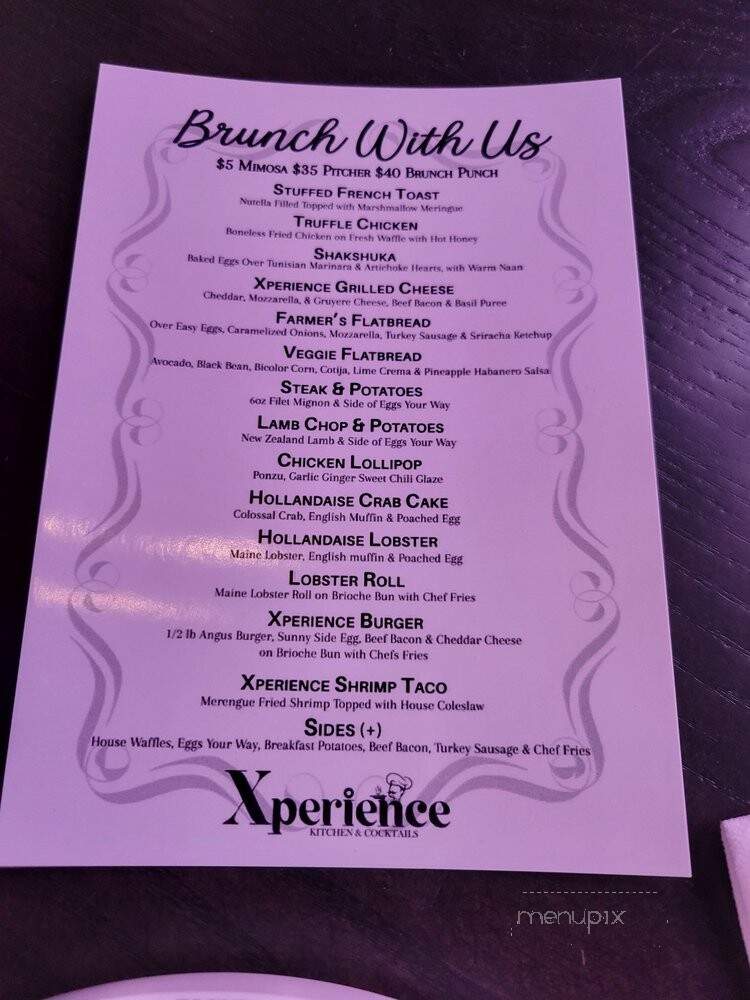 Xperience - Woodbridge, NJ menu_pic