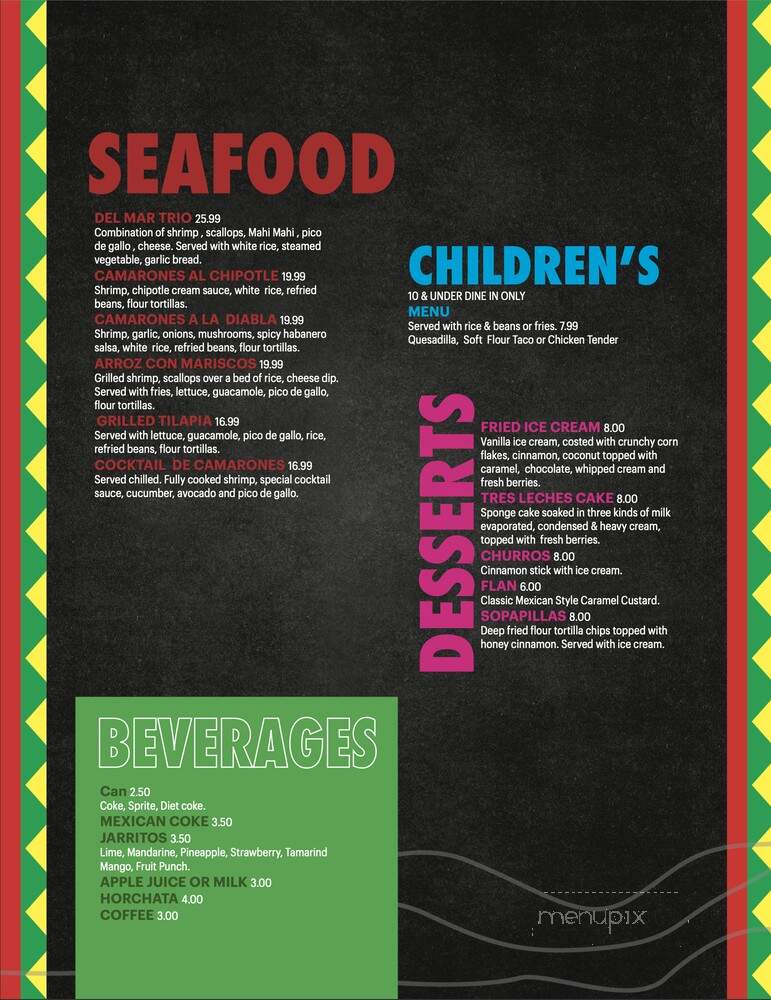 Cantaritos Mexican Bar & Grill - Royal Oak, MI menu_pic