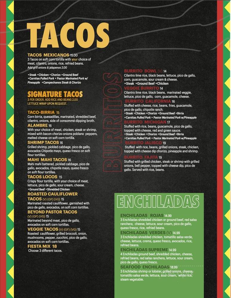 Cantaritos Mexican Bar & Grill - Royal Oak, MI menu_pic
