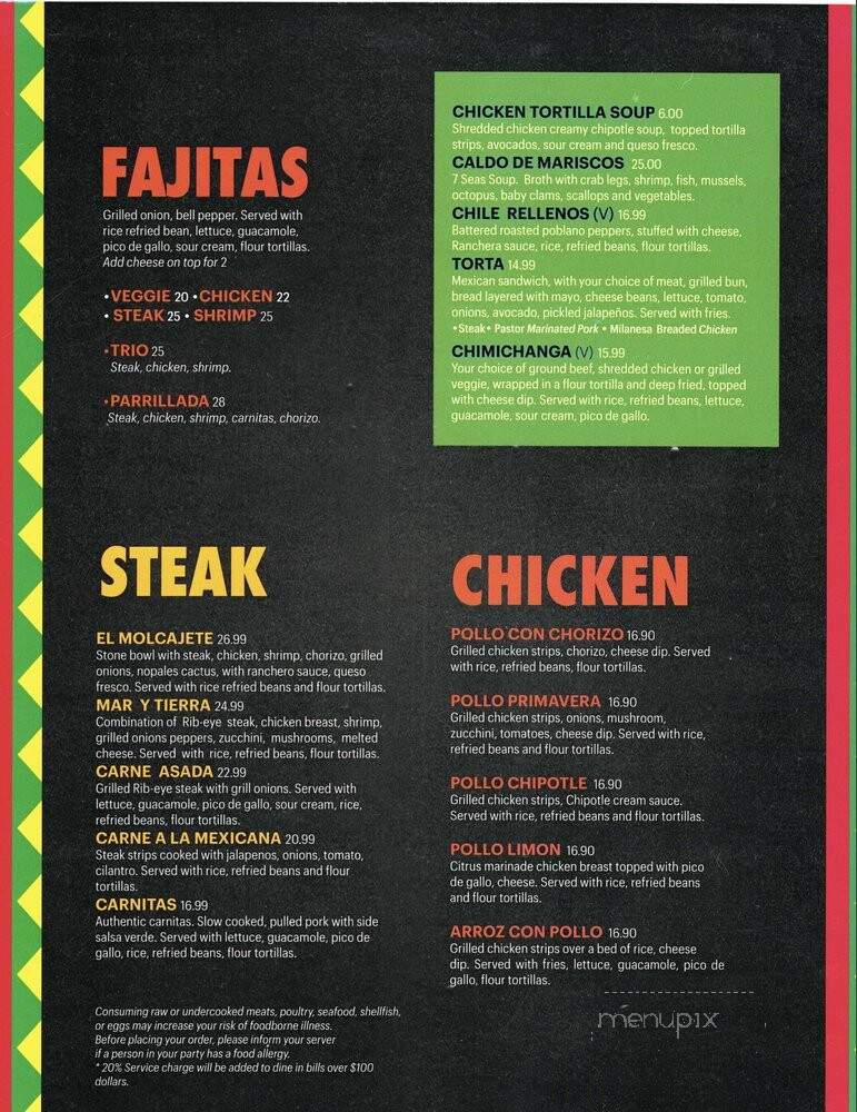 Cantaritos Mexican Bar & Grill - Royal Oak, MI menu_pic