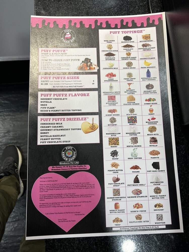 Puff Kream Bar - Mission Viejo, CA menu_pic