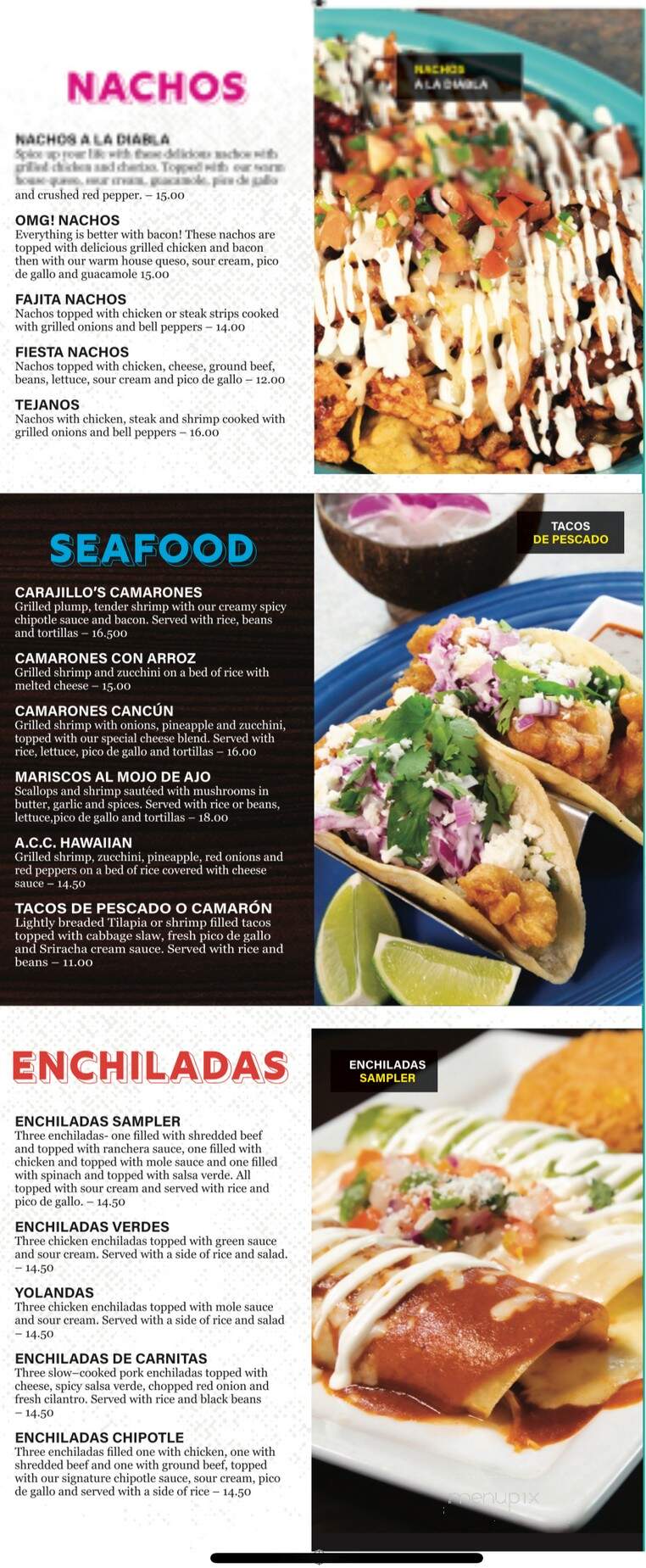 Carajillo's Mexican Kitchen - Raleigh, NC menu_pic
