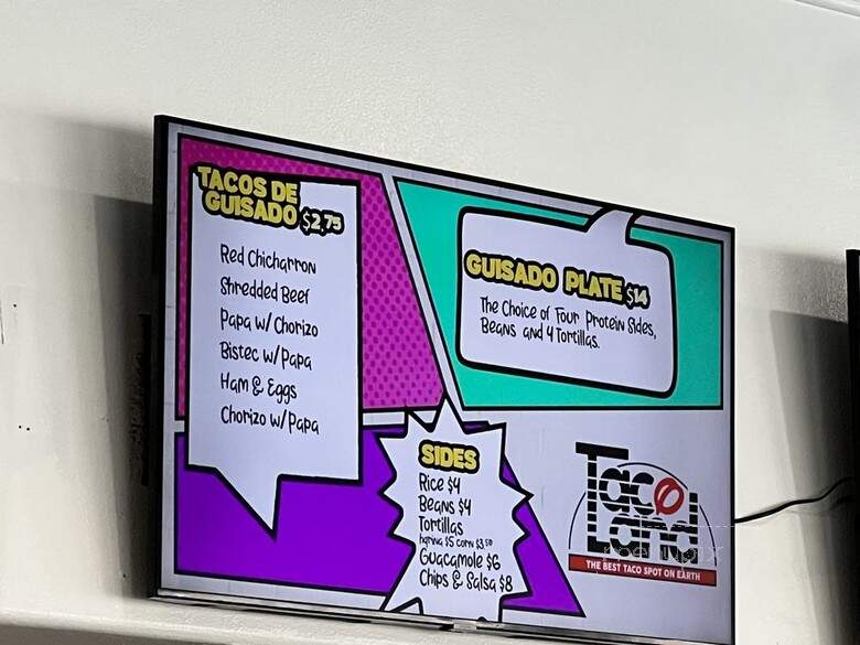 Taco Land - Anaheim, CA menu_pic
