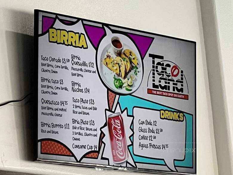 Taco Land - Anaheim, CA menu_pic