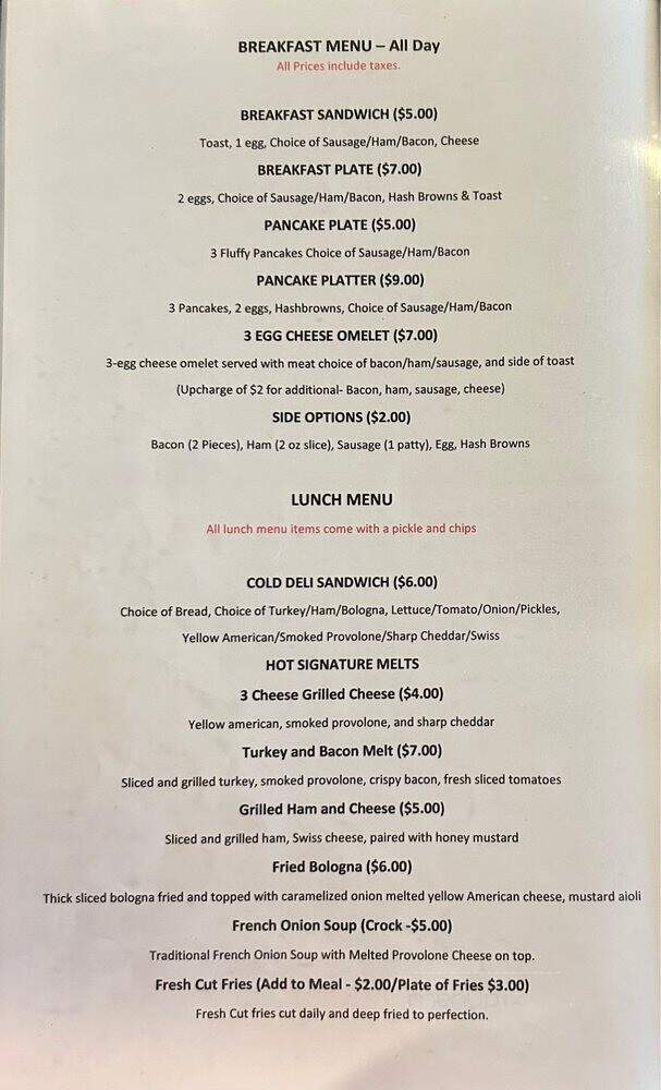 Risen Cafe - Albion, NY menu_pic