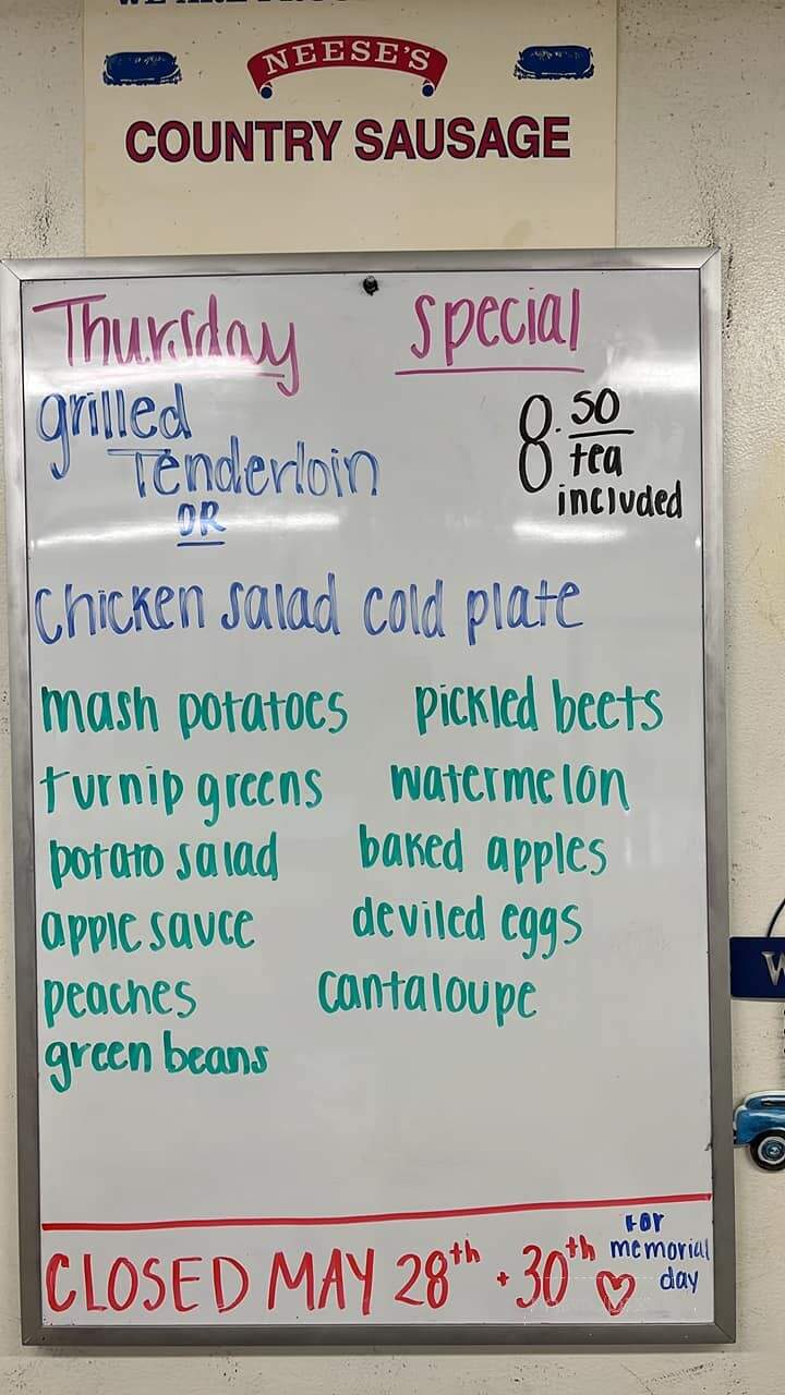 3 Sisters Cafe - Reidsville, NC menu_pic