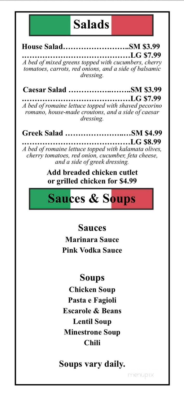 Taste of Italy Deli & Caffe - Johnston, RI menu_pic