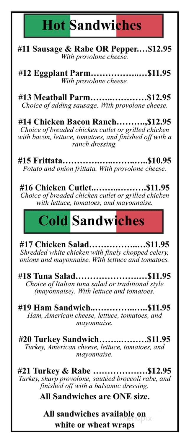 Taste of Italy Deli & Caffe - Johnston, RI menu_pic