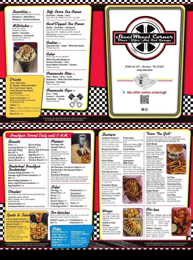 Steel Wheel Corner - Benton, TN menu_pic