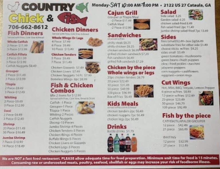 Country Chick' and Fish New York Style - Cataula, GA menu_pic