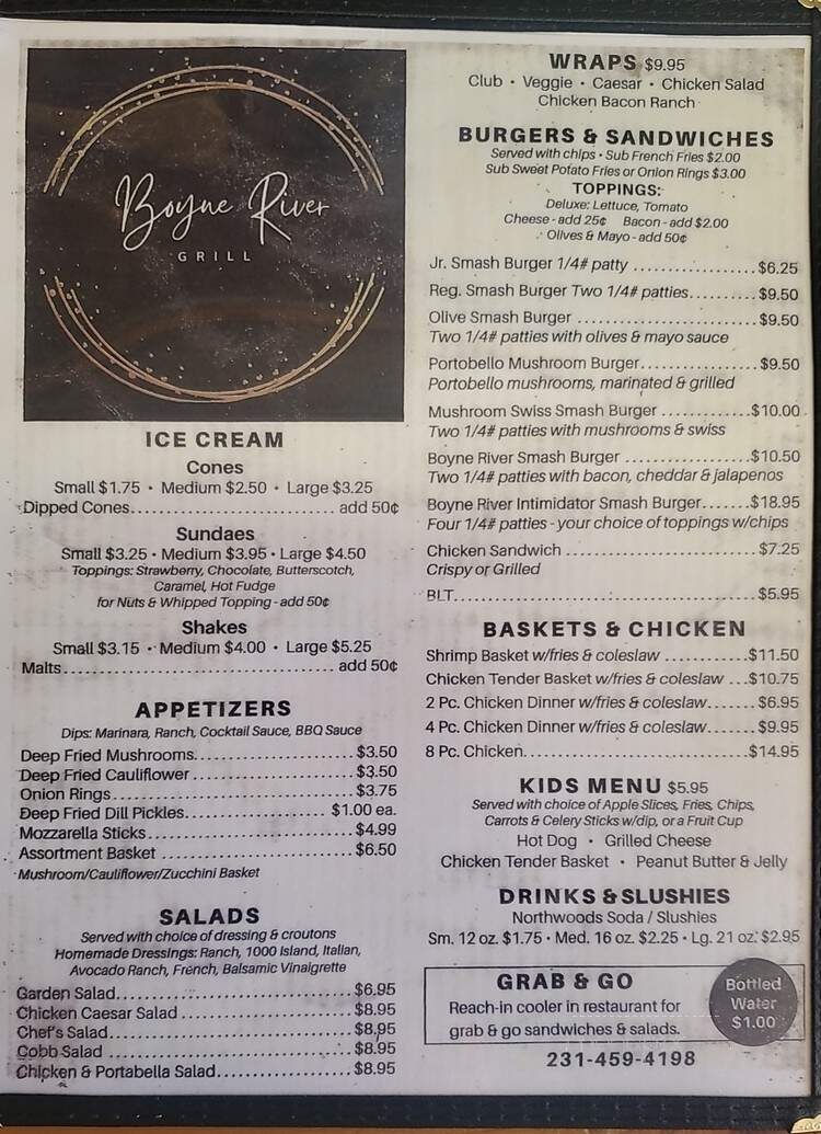 Boyne River Grill - Boyne City, MI menu_pic