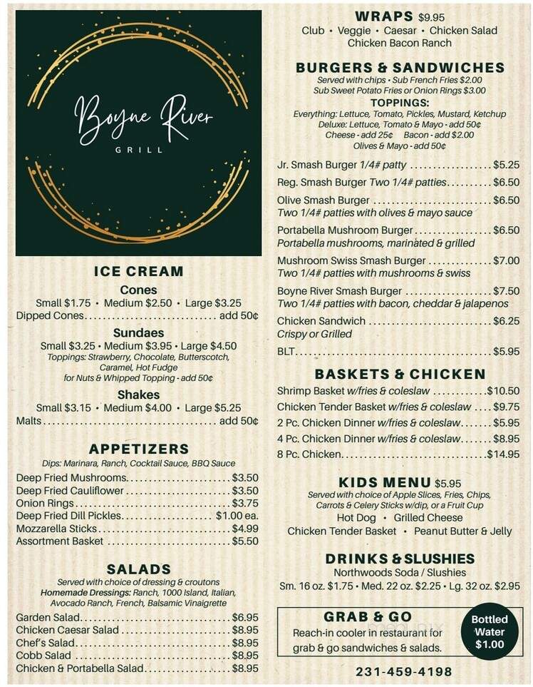 Boyne River Grill - Boyne City, MI menu_pic