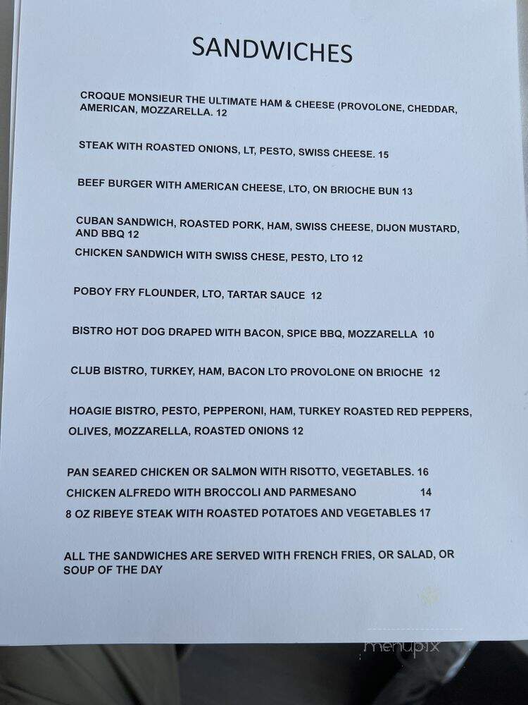 Bistro 130 - Henderson, NC menu_pic