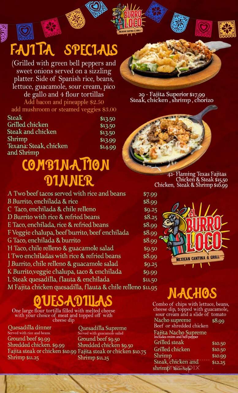 El Burro Loco - Cleveland, AL menu_pic