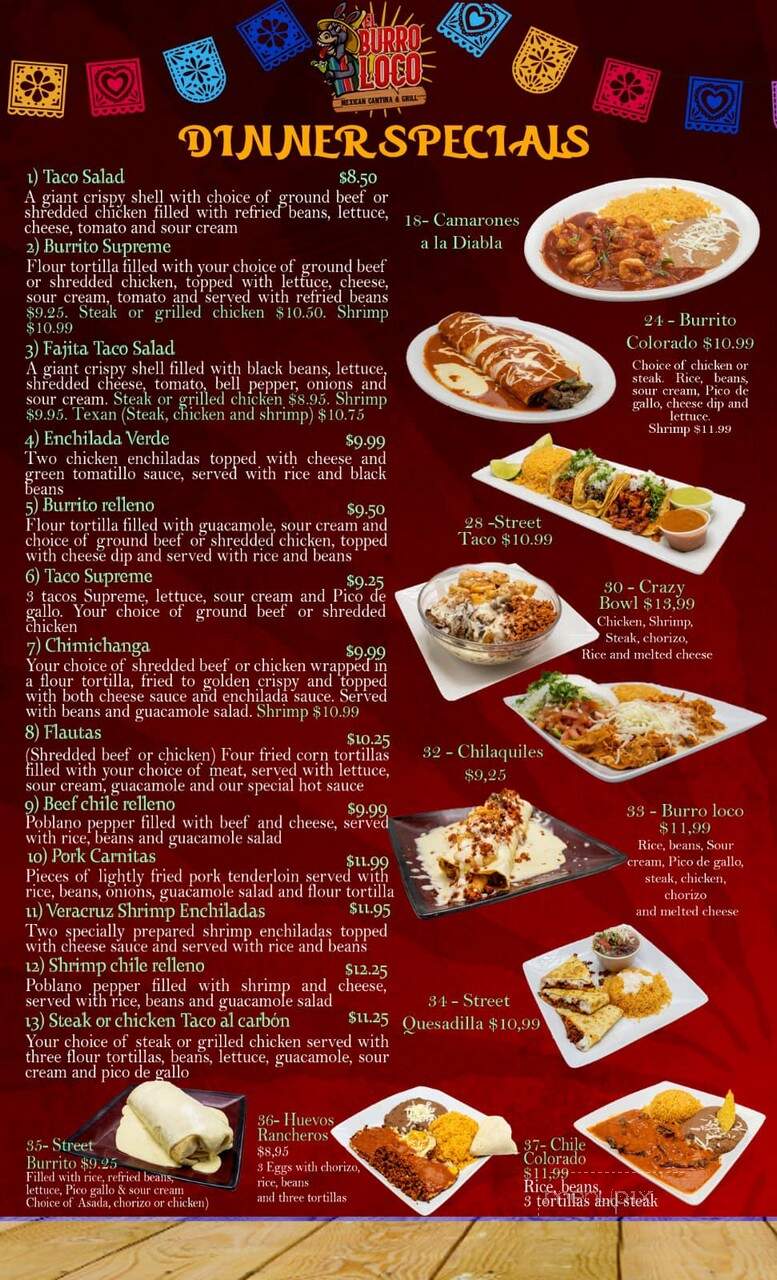 El Burro Loco - Cleveland, AL menu_pic
