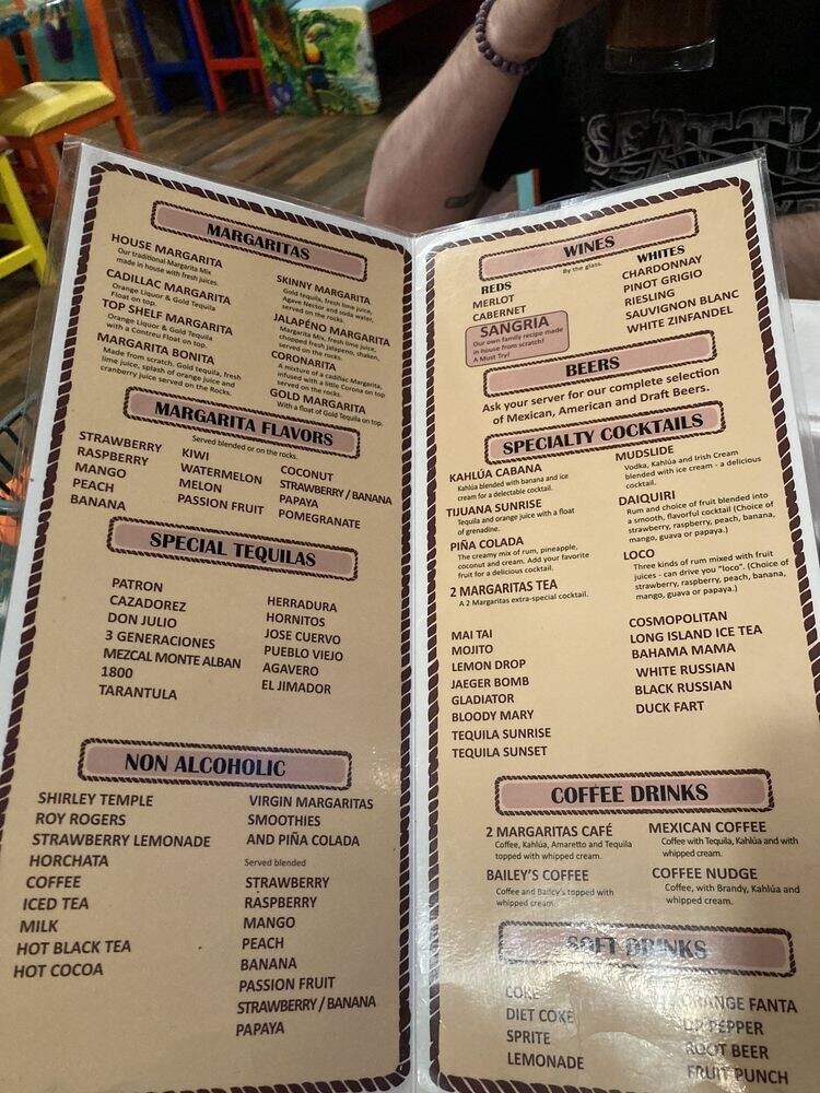 2 Margaritas - Lakebay, WA menu_pic