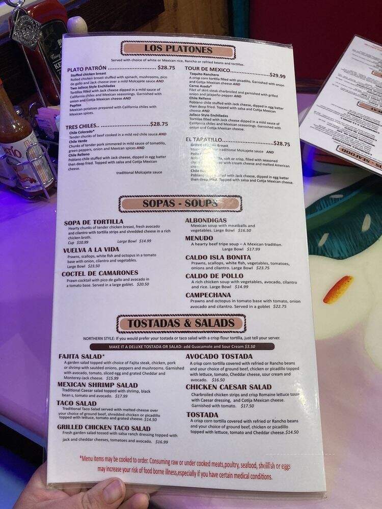 2 Margaritas - Lakebay, WA menu_pic