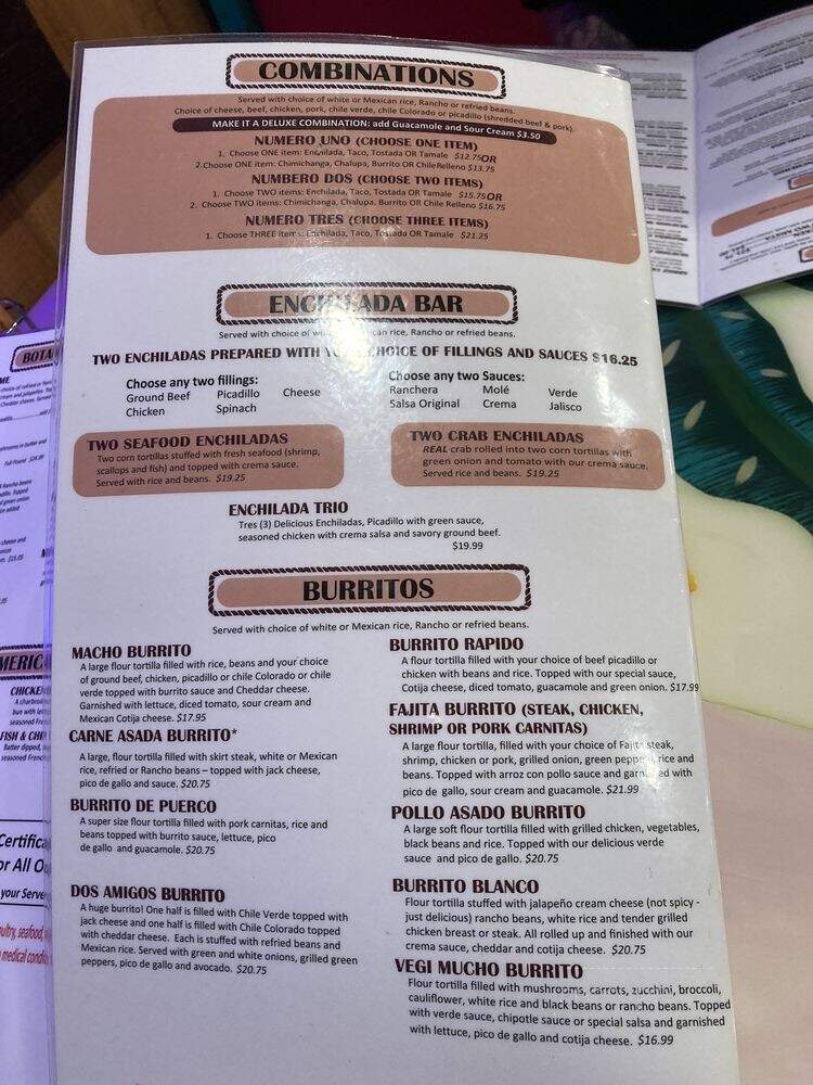 2 Margaritas - Lakebay, WA menu_pic