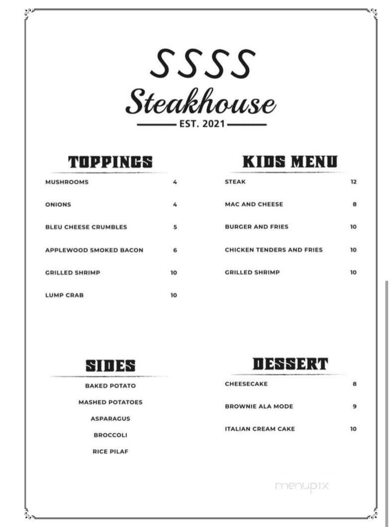 SSSS Steakhouse - Philadelphia, MS menu_pic