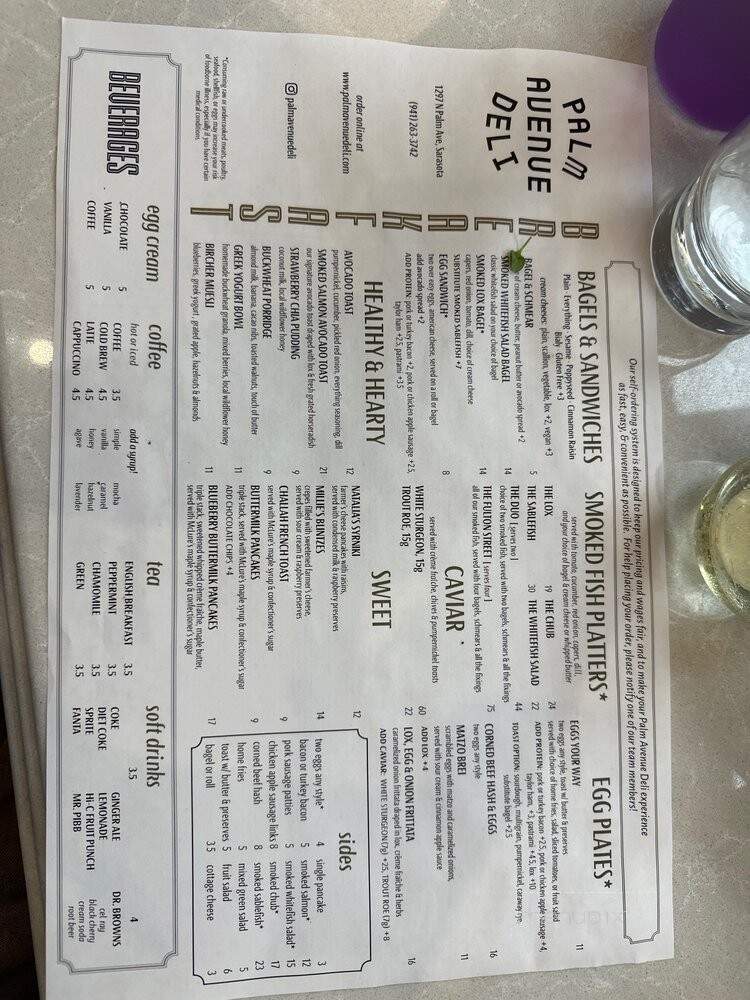 Palm Avenue Deli - Sarasota, FL menu_pic