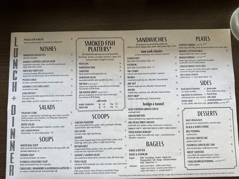 Palm Avenue Deli - Sarasota, FL menu_pic