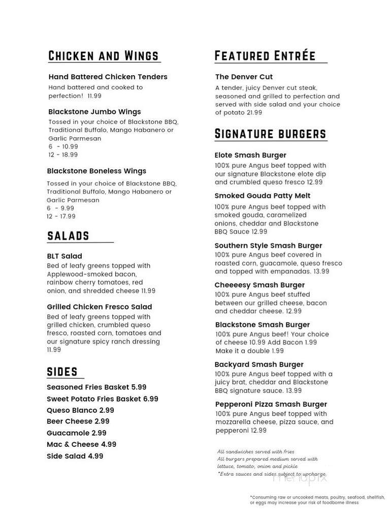 The Blackstone Bar and Grill - Rochelle, IL menu_pic