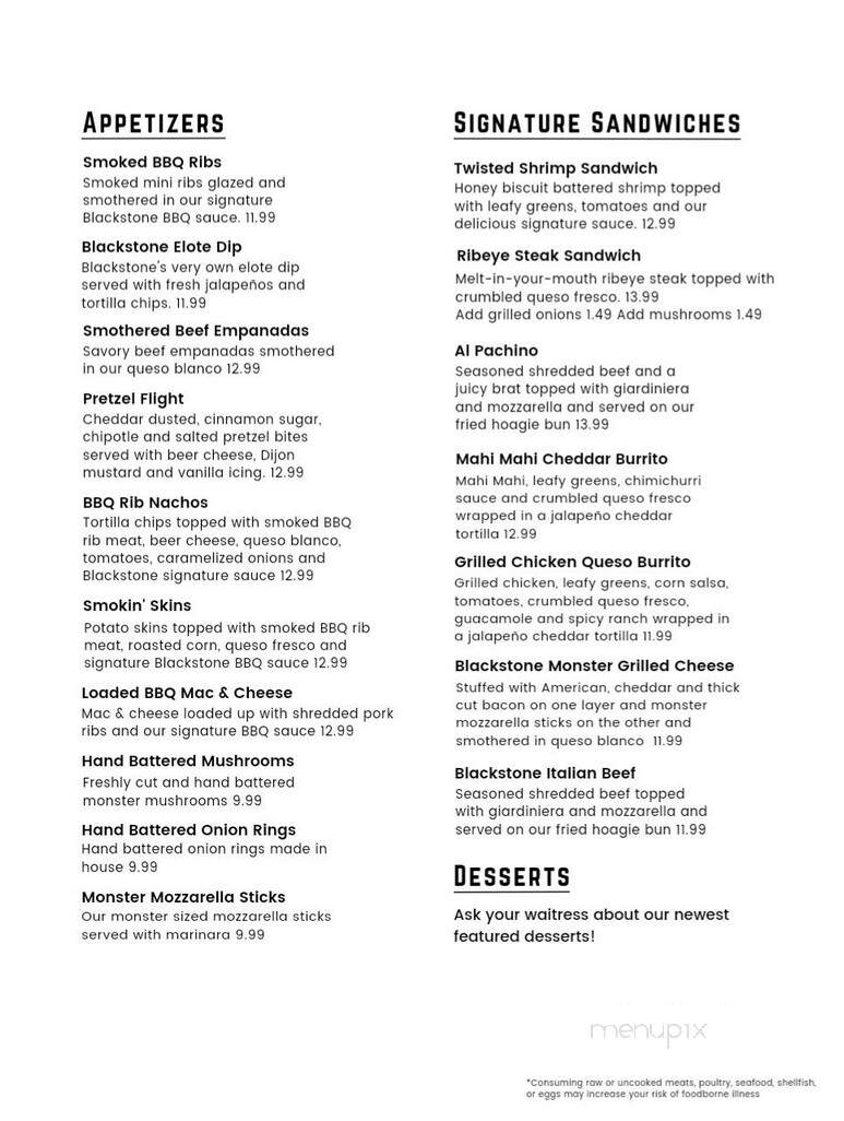The Blackstone Bar and Grill - Rochelle, IL menu_pic