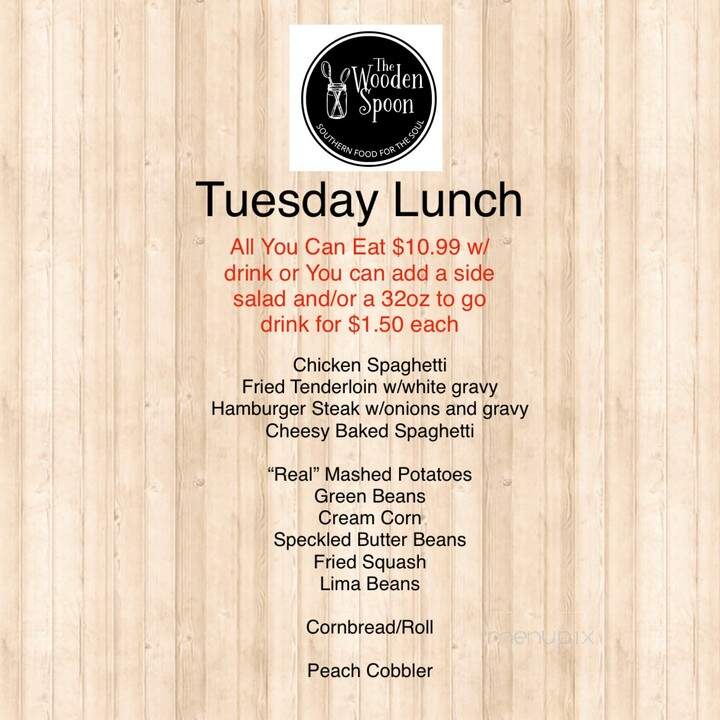 The Wooden Spoon - Pontotoc, MS menu_pic