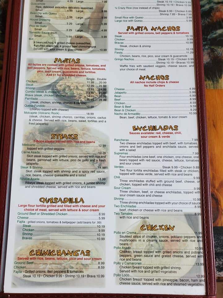 Armadillo Mexican Grill - Olla, LA menu_pic