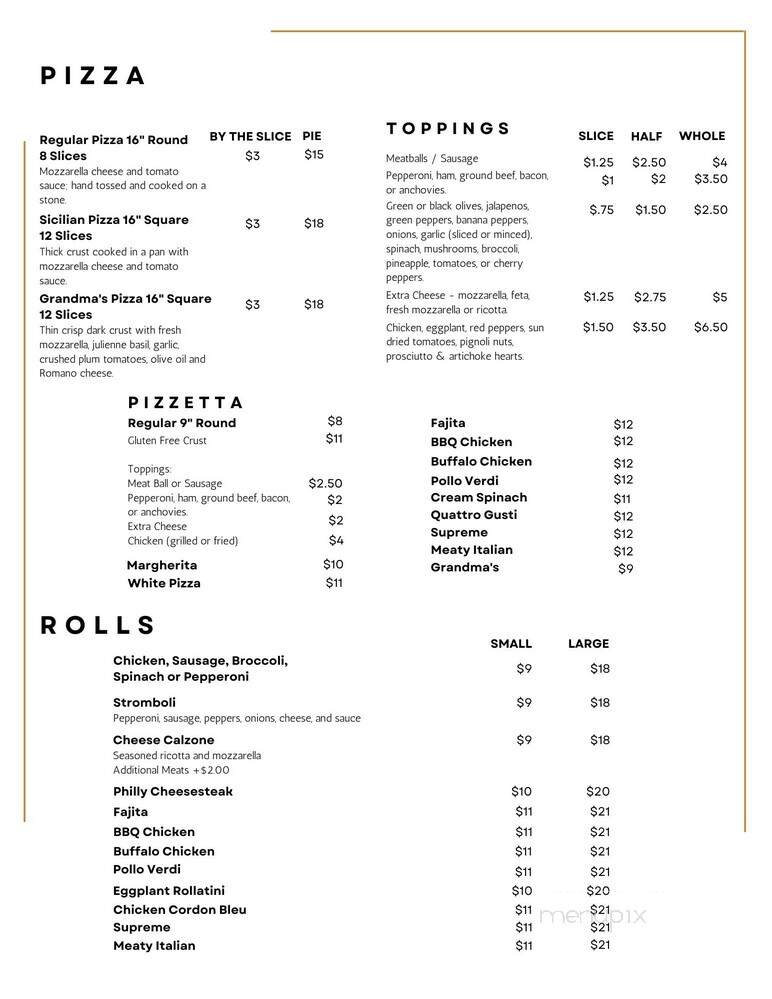 Rocco's Pizzeria & Spirits - Mooresville, NC menu_pic